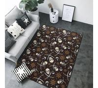 Tapis décoratif doux et lavable pour salon, chambre à coucher, tapis de sol d'intérieur esthétique, 122 x 213 cm, motif crânes de pirates