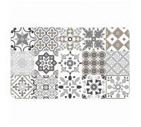 Tapis décoratif en polyester - L 45 x l 75 cm - Imprimé salou blanc