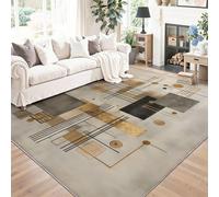 Tapis Décoratif Modernisme Du Milieu Du Xxe Siècle Lignes - Doux et Confortable Poils Courts Lavable et Antidérapant Tapis pour Salon Chambre Couloir Salle de Jeux et Animaux, Kaki 60 x 110 cm
