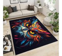 Tapis décoratif pour chambre d'enfant, chambre d'enfant, salon, lavable et ne perd pas ses poils - Motif chouette mystérieuse - 180 x 270 cm