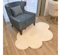 Tapis Décoratif pour Enfants en Forme de Nuage Tapis d'éveil Intérieur et Extérieur Tapis en Peluche Doux Antidérapant Décoration pour Chambre d'enfant Blanc 80x120cm