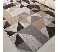 Tapis décoratif pour salon, chambre à coucher, salle à manger, chambre d'adolescent, 155 x 215 cm, noir, gris, marron, géométrique, kaki, 155 x 215 cm, tapis décoratif qui ne perd pas ses poils