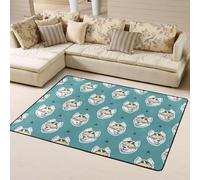 Tapis décoratif pour salon, chambre à coucher, salon - Tapis doux et amusant avec lunettes husky - Tapis d'intérieur lavable pour chambre à coucher, salon 160 x 121 cm
