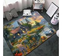 Tapis décoratif pour salon - Cottage confortable au bord du lac - Tapis antidérapant lavable pour chambre à coucher - Moquette douce pour chambre à coucher et salon - 152,4 x 99,1 cm