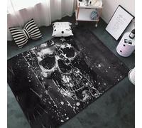 Tapis décoratif pour salon - Motif tête de mort enchaînée - Tapis antidérapant lavable pour chambre à coucher - Moquette douce pour chambre à coucher et salon - 152,4 x 99,1 cm