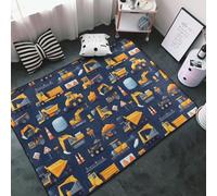 Tapis décoratif pour salon - Tapis antidérapant lavable de 0,9 x 12,4 cm - Moquette d'intérieur douce, motif barrages routiers, pour chambre à coucher, salon, salle à manger, chambre, 152,4 x 99,1 cm