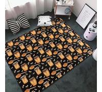 Tapis décoratif pour salon - Tapis antidérapant lavable pour chambre à coucher - Moquette d'intérieur douce pour chambre à coucher et salon - 152,4 x 99,1 cm - Motif abeille et miel