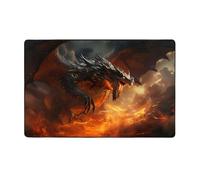 Tapis décoratif pour salon - Tapis antidérapant lavable pour chambre à coucher - Moquette d'intérieur douce pour chambre à coucher et salon - Motif dragon de feu du Chaos - 92,4 x 152,4 cm