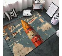 Tapis décoratif pour salon - Tapis antidérapant lavable pour chambre à coucher - Moquette douce pour chambre à coucher et salon - 152,4 x 99,1 cm