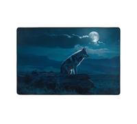 Tapis décoratif pour salon - Tapis antidérapant lavable pour chambre à coucher - Moquette douce pour chambre à coucher, salon - 152,4 x 99,1 cm - Motif loup solitaire