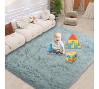 Tapis Décoration 75 x 140 cm, Moelleux, Antidérapant Épais, Lavable, Nature Mono Design Moderne, pour Chambre d'enfant Tapis Salon Vintage Poils, Bleu Gris