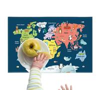 Tapis d'écriture | Couverture de bureau à motif de carte du monde de dinosaures de l'espace de dessin animé | Organiseur d'école d'étudiant, tapis de souris imperméable pour le travail scolaire, les