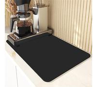 Tapis d'égouttage de cuisine super absorbant en diatomite tapis de bar pliable à séchage rapide (noir 50 x 60 cm)