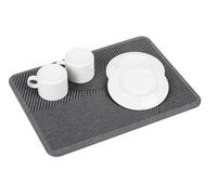 Tapis d'égouttage Mod. Damon séchage rapide diatomite cuisine absorbant pieds en silicone papier abrasif inclus 40x30 cm gris hygiénique