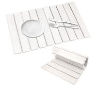 Tapis d'égouttement de vaisselle, 60 x 40 cm, en terre de diatomée, pliable, à séchage rapide, pour cuisine, blanc