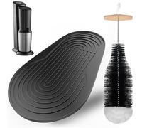Tapis D'égouttement en Silicone pour SodaStream Crystal 3.0,Tapis D'égouttement en Silicone avec Brosse de Nettoyage,Accessoires pour Machine à Gazéifier L'eau Soda,Imperméable et Antidérapant