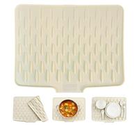 Tapis d'égouttement pour évier et plan de travail - 40 x 32,5 cm - Tapis en silicone résistant à la chaleur, antidérapant et anti-fuite avec design incliné - Tapis d'égouttement pliable pour la