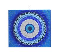 Tapis d'égouttoir à vaisselle Blue Matiasma « Mauvais œil » 40,6 x 45,7 cm, absorbant en microfibre, pour plan de travail de cuisine, multi-usages, noir, F4M8X9GY-{id}