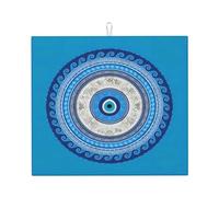 Tapis d'égouttoir à vaisselle Blue Matiasma « Mauvais œil » 40,6 x 45,7 cm, absorbant en microfibre, pour plan de travail de cuisine, multi-usages, noir, F4M8X9GY-{id}