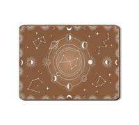 Tapis d'égouttoir à vaisselle céleste pour comptoir de cuisine, tapis d'égouttoir à vaisselle en caoutchouc absorbant marron rustique, tapis de séchage à motif astrologique pour protection de café