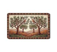 Tapis d'égouttoir à vaisselle en caoutchouc absorbant vert rustique pour cuisine, tapis de séchage inspiré de la nature pour café, 30,5 x 50,8 cm