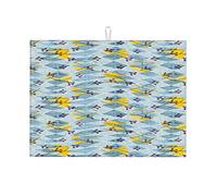 Tapis d'égouttoir à vaisselle en microfibre à carreaux losanges losanges XL Tapis d'égouttoir à vaisselle antidérapant Petit 16 x 18 pouces