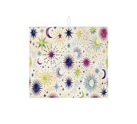 Tapis d'égouttoir à vaisselle en microfibre galactique pour comptoir de cuisine, motif étoile céleste, coloré cosmique absorbant, 40,6 x 45,7 cm