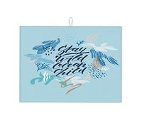 Tapis d'égouttoir à vaisselle en microfibre, motif calligraphie moderne, motif enfant de l'océan sauvage, tapis d'égouttoir à vaisselle en silicone, doux, grand format 45,7 x 61 cm