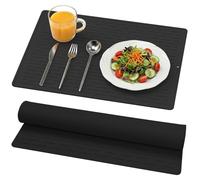 Tapis D'éGouttoir à Vaisselle En Silicone Avec Rainures IntéGréEs, 30 X 40 cm, Facile à Nettoyer, Multi-Usage, Pour Comptoirs De Cuisine, RevêTement D'éVier Ou Rangement Au RéFrigéRateur (Noir)