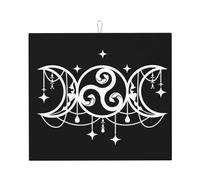 Tapis d'égouttoir à vaisselle Wiccan The Triple Moon Goddess 40,6 x 45,7 cm, protection de comptoir de cuisine en microfibre absorbante, égouttoir multi-usages pour évier