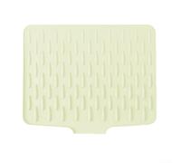 Tapis d'égouttoir en silicone avec design incliné - Tapis antidérapant pour protection de plan de travail 40 x 32,5 cm (beige)