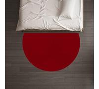 Tapis Demi-Rond Personnalisé Motif Photo/Texte/Logo,Half Circle Rug Carpet,Red,95 x 140 cm (3.1 x 4.6 ft),Tapis Chambre Décoratif Lavable Antidérapant Intérieur