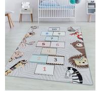 Tapis d'Enfant Chambre - Titan - Jeu de Ciel - Gris - 100 x 150 cm - 100% Polypropylène - SIMPEX