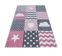 Tapis d'enfant KIDS 0620, Rose, Dimensions du tapis : 200 x 290 cm