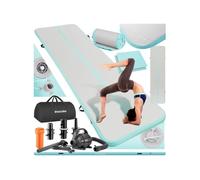Tapis d'entraînement airtrack gonflable gris/bleu