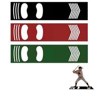 Tapis d'entraînement antidérapant absorbant les chocs PU Baseball Batting Trainer Pitching Mat avec guide d'empreinte de pied pour pratique Softball Hitting Training Aid pour l'intérieur et