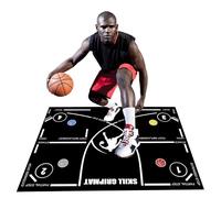 Tapis d'entraînement de basket-ball - Tapis de forage Footworkk, coussin absorbant les chocs, portable facile à nettoyer | Entraînement de réaction d'agilité améliorée avec traction stable