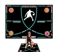Tapis d'entraînement de basket-ball - Tapis de porte antidérapant en caoutchouc - Tapis d'entraînement silencieux et amortisseur - Portable pour et entraînement à domicile - Tapis de porte