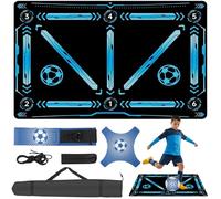 Tapis d'entraînement de football 120 x 60 cm avec ceinture, support de balle et sac de rangement - Équipement d'entraînement de football - Cadeau pour garçons, filles, adolescents et adultes