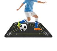 Tapis d'entraînement de football, 51 x 79 cm, antidérapant, avec amortissement, fin, amortisseur pour exercices, contrôle de balle et mouvements des pieds, pour et jeunes à l'intérieur et