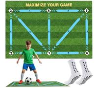 Tapis d'entraînement de football antidérapant absorbant les chocs - Équipement d'entraînement de football - Cadeau pour garçons - 90 x 60 cm