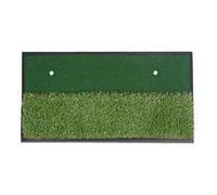 Tapis d'entraînement de Golf 2 en 1 pour Pratique du Putting et du Swing en intérieur avec Deux Positions de Tee et Base en Caoutchouc antidérapant, pour la Maison et Le Bureau,