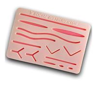 Tapis d'entraînement de suture, peau en silicone à trois couches avec 14 plaies prédécoupées pour kit de pratique de suture et formation des étudiants en médecine et vétérinaire en soins infirmiers