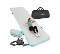 tectake® Tapis de sport Airtrack 397 x 104 x 10 cm, Tapis de gymnastique gonflable épais, Tapis de yoga Pliable, Antidérapant & Imperméable, Gonflage rapide, Fitness Arts martiaux Pilates Musculation