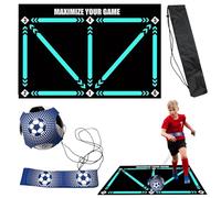 Tapis d'Entraînement Football 90x60cm - Tapis de Foot avec Ceinture Réglable & Sac de Transport - Antidérapant, Absorbant les Chocs - Améliore le Contrôle de Balle et les Skills - Accessoire Football