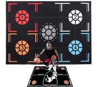 Tapis d'entraînement portable de basket-ball, grand tapis d'entraînement d'agilité, tapis de basket-ball antidérapant et silencieux en caoutchouc, tapis de basket-ball pour tous les niveaux et tous