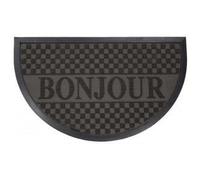 Tapis d'entrée 45x75cm demi-lune bonjour noir