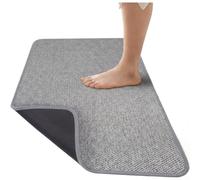 Tapis d'entrée absorbant pour portes de salle de bain avec dos en caoutchouc antidérapant et rétention d'eau efficace