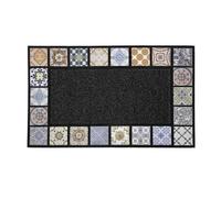 Douceur d'Intérieur Tapis d'entrée Adunivers 45 x 75 cm Relief PVC 100% CA Noir