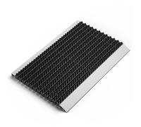 WEST & EAST Paillasson d'extérieur en Aluminium avec brosses, Tapis d'entrée, paillasson en métal, paillasson Aluminium, Essuie-Pieds en Aluminium, paillasson métallique (Noir 40 x 60 cm)